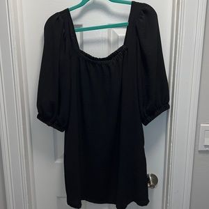 Allison Joy black square neck dress